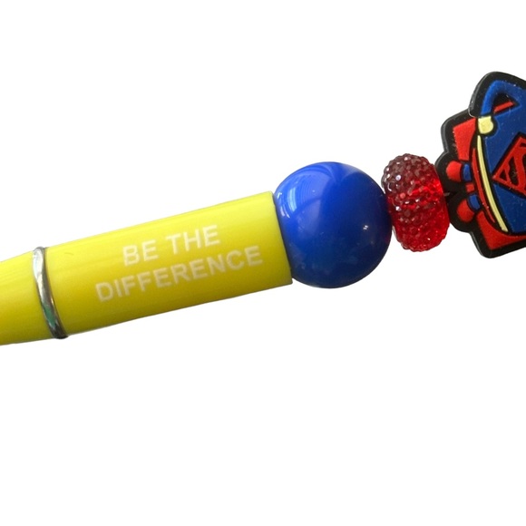 Despicable Me Minion Superman “Be the Difference” Yellow Beaded Silicone Pen - Picture 8 of 9